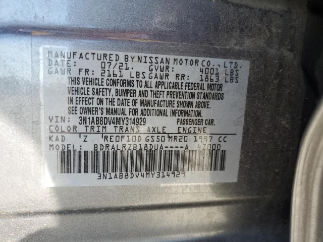 VIN 3N1AB8DV4MY314929 2021 Nissan Sentra, SR no.12