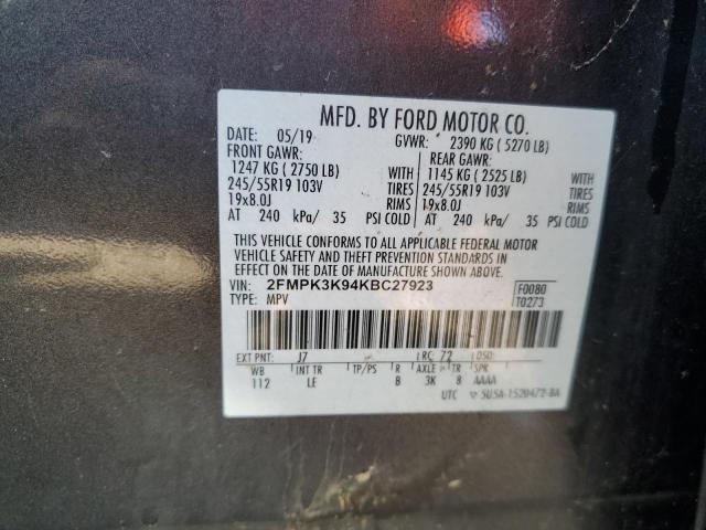 2019 FORD EDGE TITAN - 2FMPK3K94KBC27923