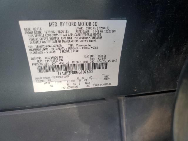 2016 FORD TAURUS LIM - 1FAHP2F80GG107600