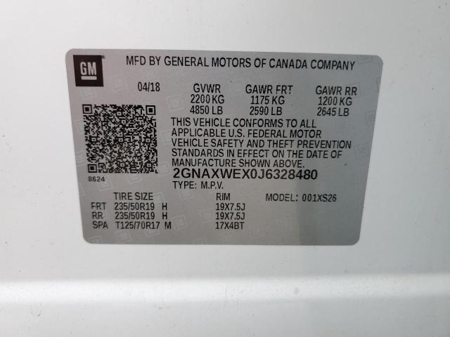 2018 CHEVROLET EQUINOX PR - 2GNAXWEX0J6328480