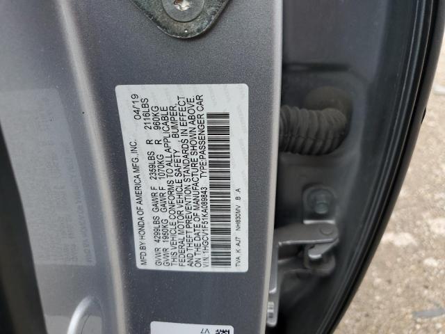2019 HONDA ACCORD EXL - 1HGCV1F51KA089843