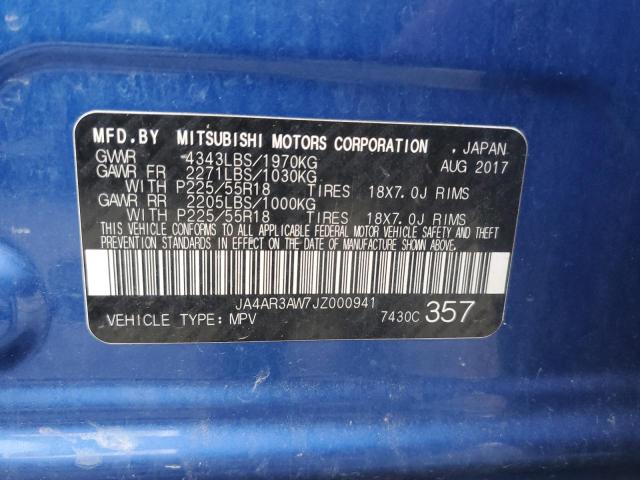 2018 MITSUBISHI OUTLANDER - JA4AR3AW7JZ000941