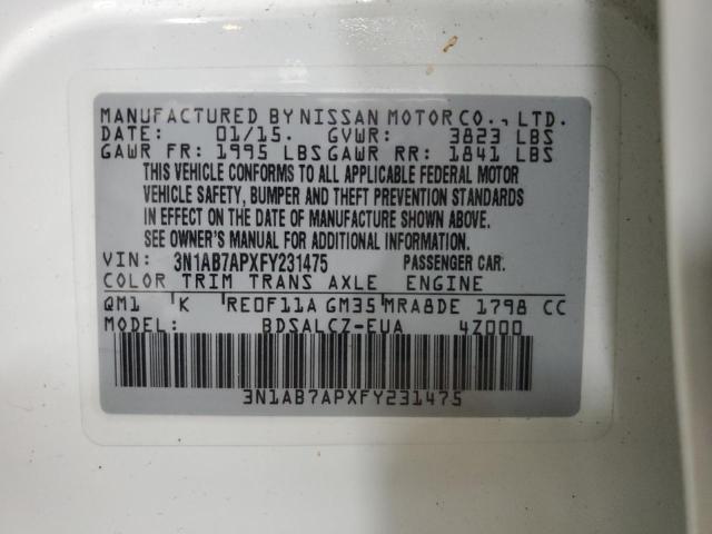 2015 NISSAN SENTRA S - 3N1AB7APXFY231475