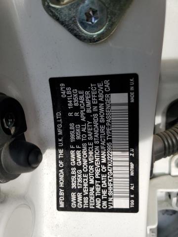 2019 HONDA CIVIC SPOR - SHHFK7G47KU222995