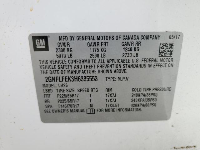 2017 CHEVROLET EQUINOX LT - 2GNFLFEK3H6335553