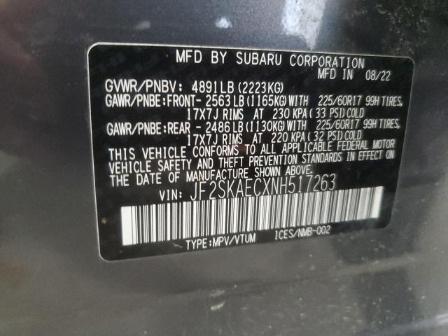 2022 SUBARU FORESTER P - JF2SKAECXNH517263