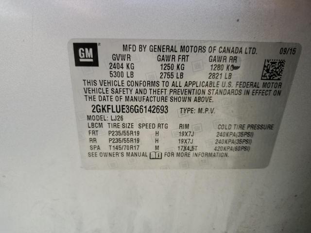 2016 GMC TERRAIN SL 2GKFLUE36G6142693  73081384