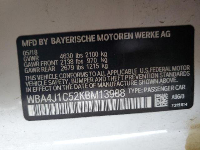 VIN WBA4J1C52KBM13988 2019 BMW 4 Series, 430I Gran ... no.12