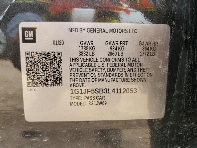 2020 CHEVROLET SONIC PREM - 1G1JF5SB3L4112053