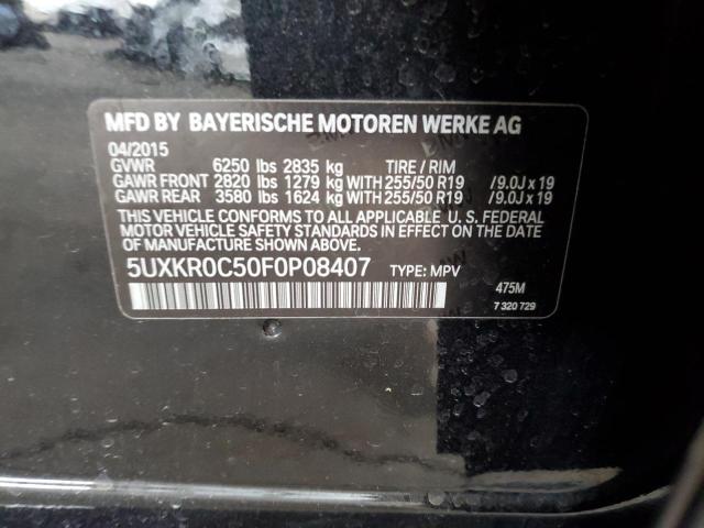 VIN 5UXKR0C50F0P08407 2015 BMW X5, Xdrive35I no.12