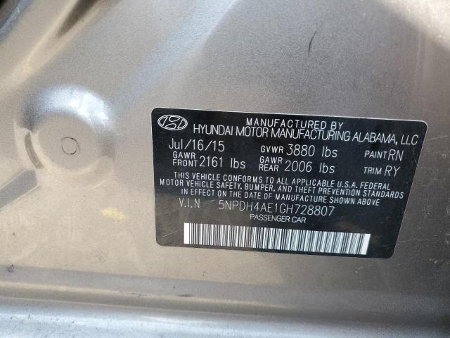 VIN 5NPDH4AE1GH728807 2016 Hyundai Elantra, SE no.12