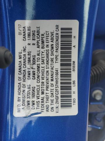 2017 HONDA CIVIC LX - 2HGFC2F57HH516641