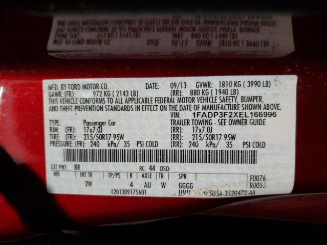 VIN 1FADP3F2XEL166996 2014 Ford Focus, SE no.12