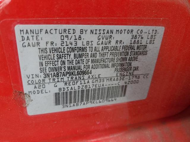 2019 NISSAN SENTRA S - 3N1AB7AP9KL609664
