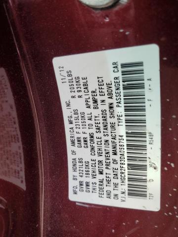 VIN 1HGCR2F83DA056754 2013 Honda Accord, Exl no.13