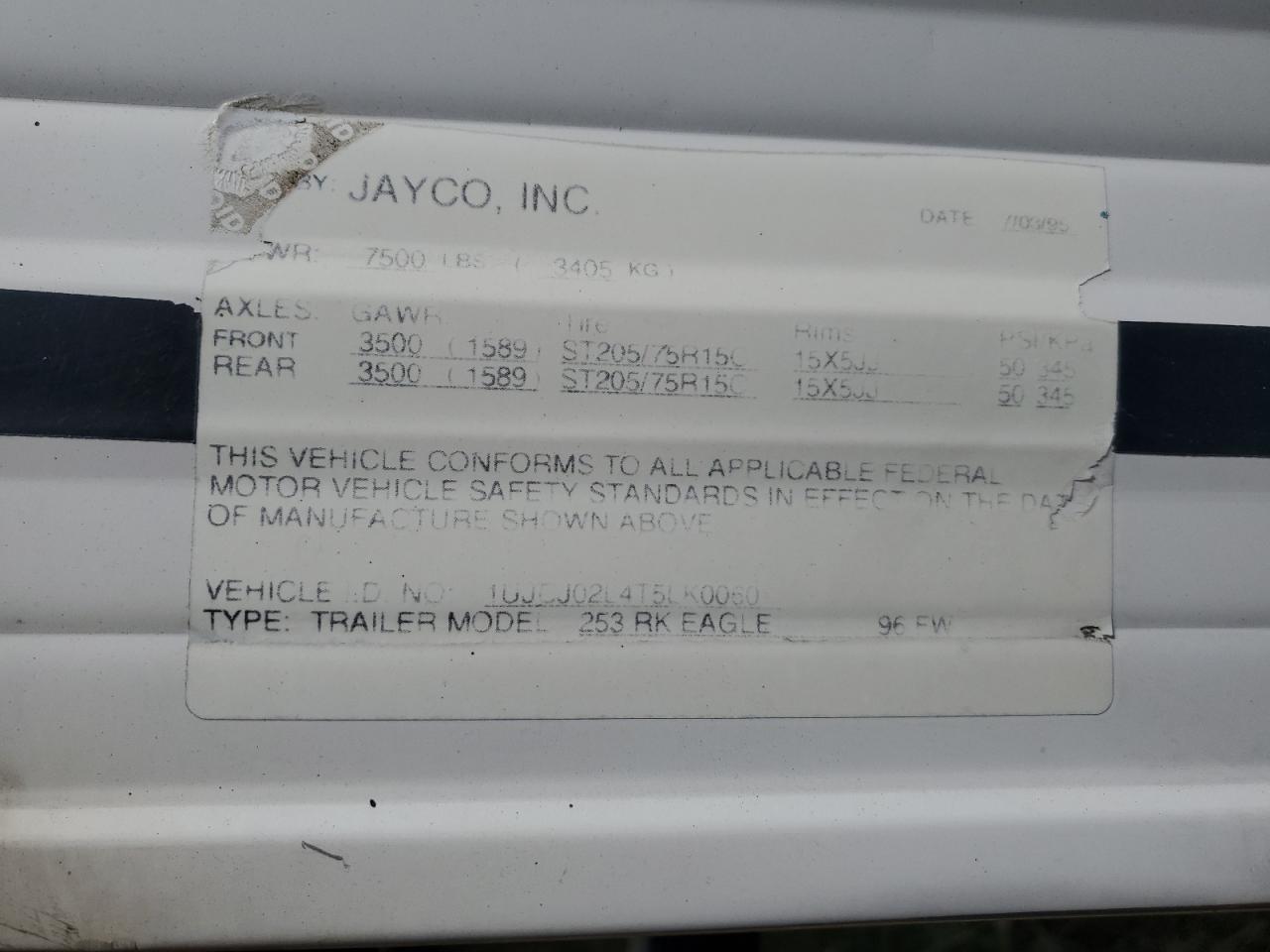 Lot #2991657007 1996 JAYC EAGLE