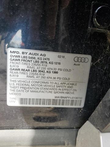 2018 AUDI Q5 PREMIUM - WA1BNAFY1J2136733