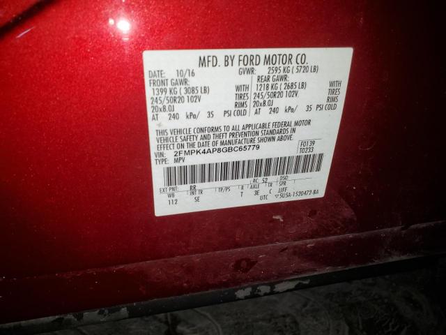 VIN 2FMPK4AP8GBC65779 2016 Ford Edge, Sport no.13