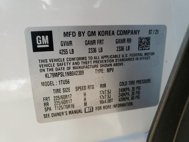 2022 CHEVROLET TRAILBLAZE - KL79MPSL1NB042309