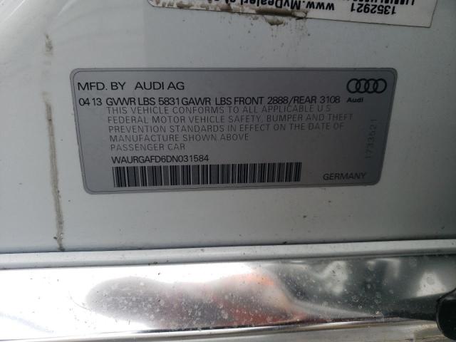 VIN WAURGAFD6DN031584 2013 Audi A8, L Quattro no.12