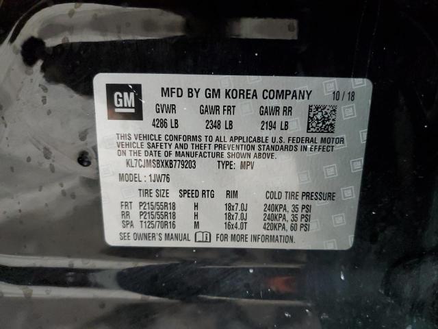 2019 CHEVROLET TRAX PREMI KL7CJMSBXKB779203