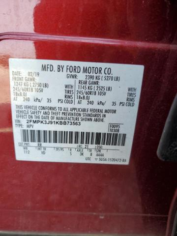 2019 FORD EDGE SEL - 2FMPK3J91KBB73563