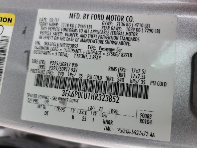 VIN 3FA6P0LU1HR323852 2017 Ford Fusion, Se Hybrid no.12