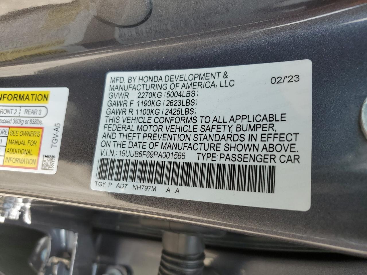 Lot #2905223513 2023 ACURA TLX ADVANC