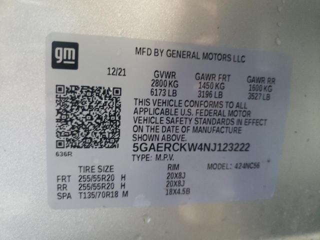 2022 BUICK ENCLAVE PR - 5GAERCKW4NJ123222
