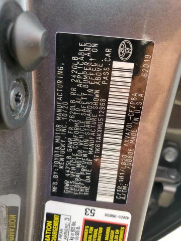 VIN 4T1K61AKXMU512968 2021 Toyota Camry, Xse no.12