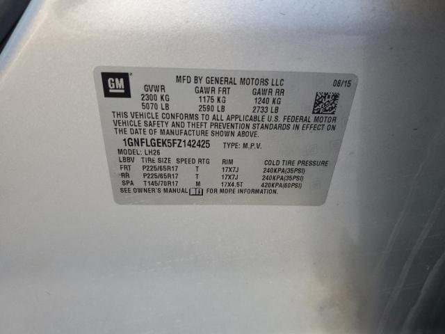 2015 CHEVROLET EQUINOX LT - 1GNFLGEK5FZ142425