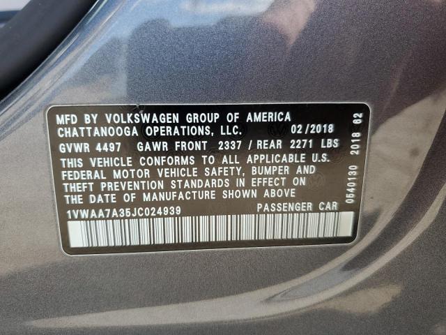 2018 VOLKSWAGEN PASSAT S - 1VWAA7A35JC024939