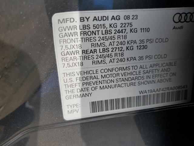 VIN WA19AAF42RA008543 2024 Audi A4, Prestige no.12