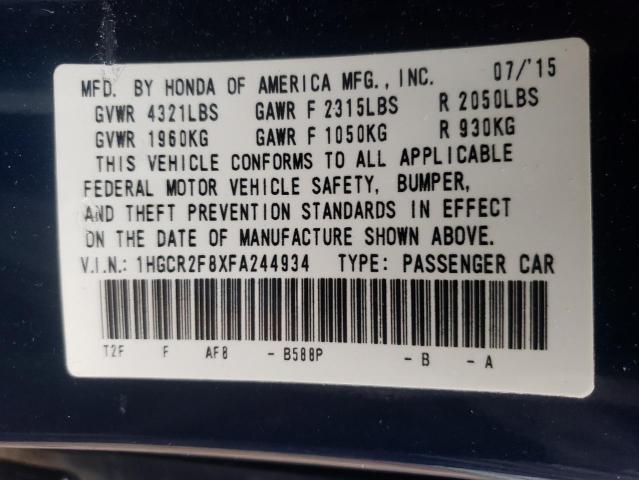 2015 HONDA ACCORD EXL - 1HGCR2F8XFA244934