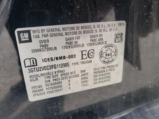 2015 GMC SIERRA K15 3GTU2VEC3FG112985  72418444