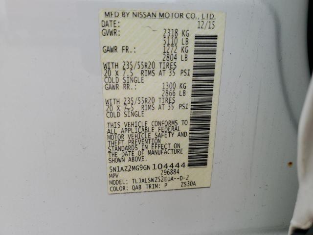 2016 NISSAN MURANO S - 5N1AZ2MG9GN104444