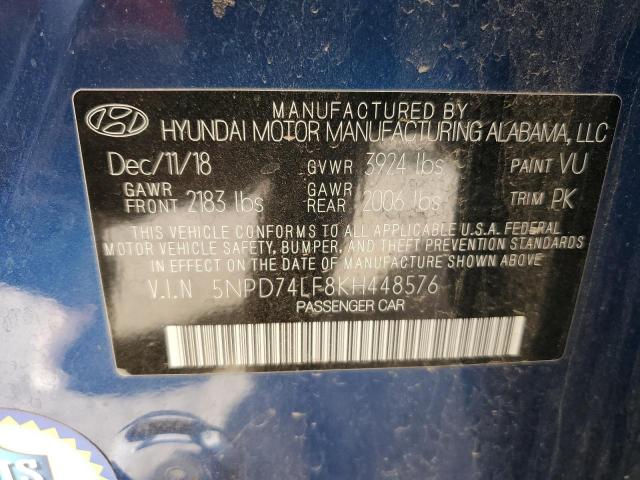 2019 HYUNDAI ELANTRA SE - 5NPD74LF8KH448576
