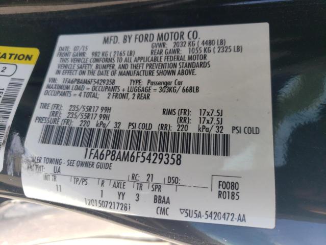 2015 FORD MUSTANG - 1FA6P8AM6F5429358