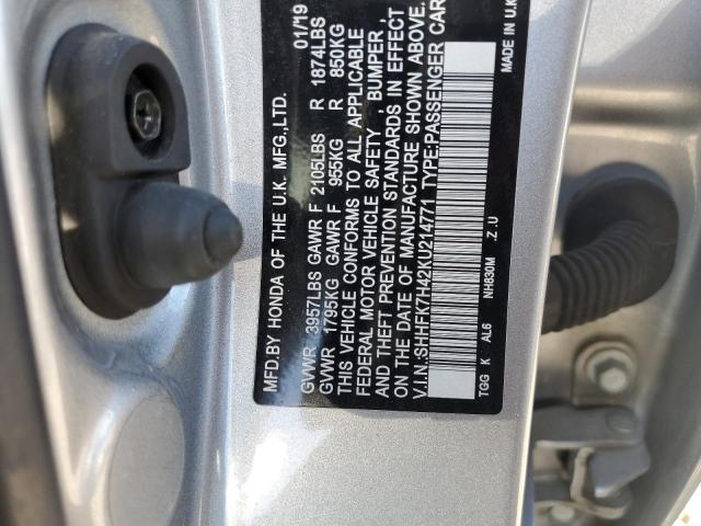 2019 HONDA CIVIC SPOR - SHHFK7H42KU214771