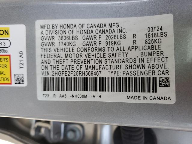 2024 HONDA CIVIC LX - 2HGFE2F25RH569467
