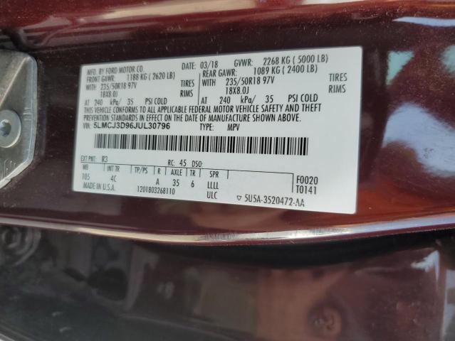 2018 LINCOLN MKC RESERV 5LMCJ3D96JUL30796
