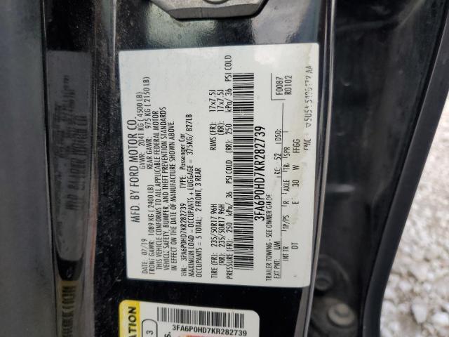 2019 FORD FUSION SE - 3FA6P0HD7KR282739