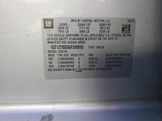 2016 GMC SIERRA K25 - 1GT12TEG8GF288895