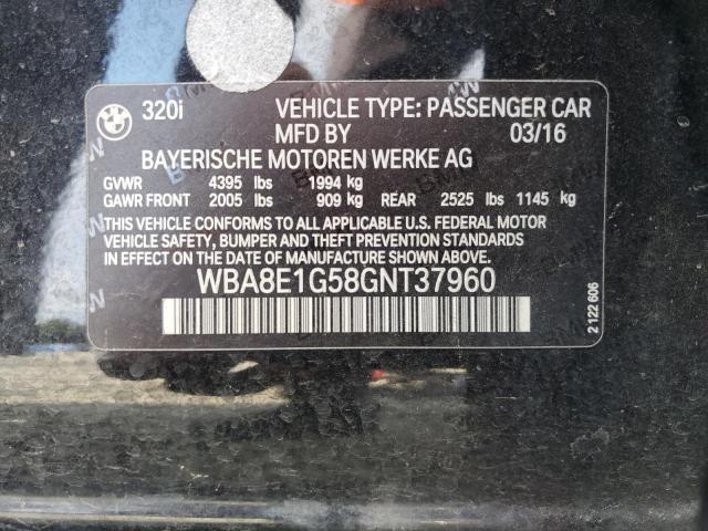2016 BMW 320 I - WBA8E1G58GNT37960