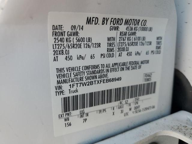 2015 FORD F250 SUPER - 1FT7W2BTXFEB68949