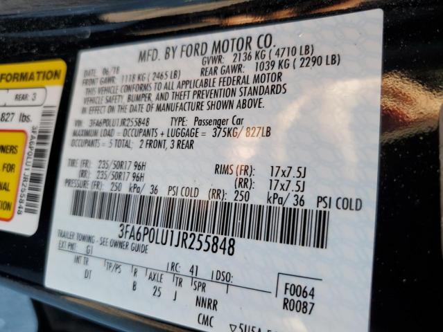 VIN 3FA6P0LU1JR255848 2018 Ford Fusion, Se Hybrid no.12