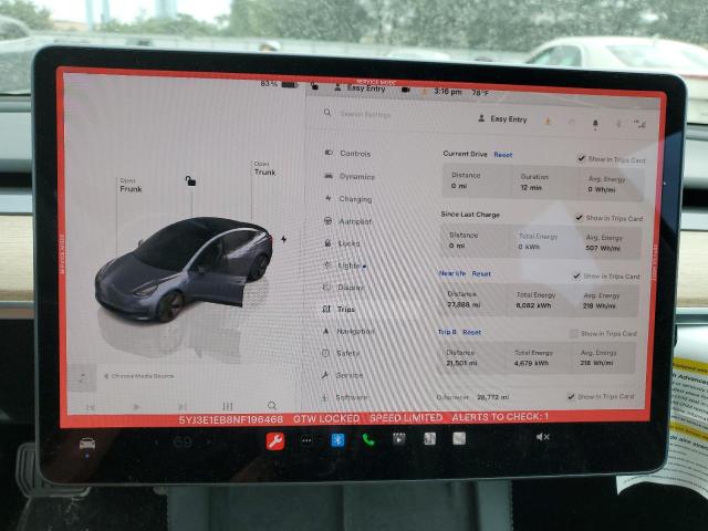 2022 TESLA MODEL 3 - 5YJ3E1EB8NF196468