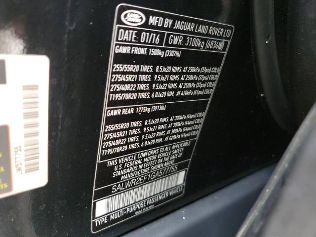 VIN SALWR2EF1GA577755 2016 Land Rover Range Rover, SC no.13