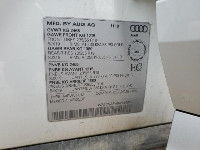 2019 AUDI Q5 PRESTIG WA1CNAFY8K2020029