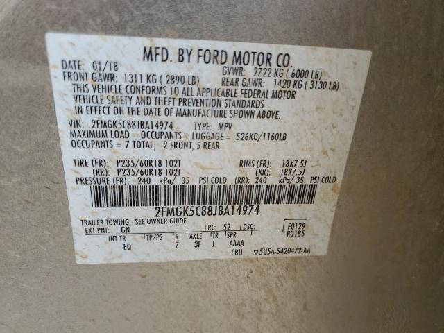 2018 FORD FLEX SEL - 2FMGK5C88JBA14974